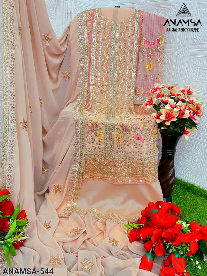 Anamsa 544 Faux Georgette Pakistani Suits Wholesale Shop In Surat
